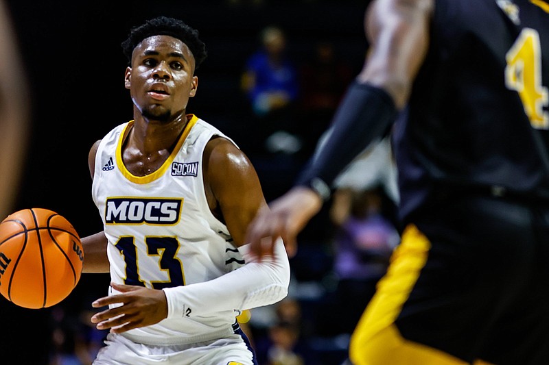Staff file photo by Troy Stolt / Malachi Smith totaled 24 points, five rebounds and three assists to help lead UTC to a SoCon win Wednesday night at Wofford.