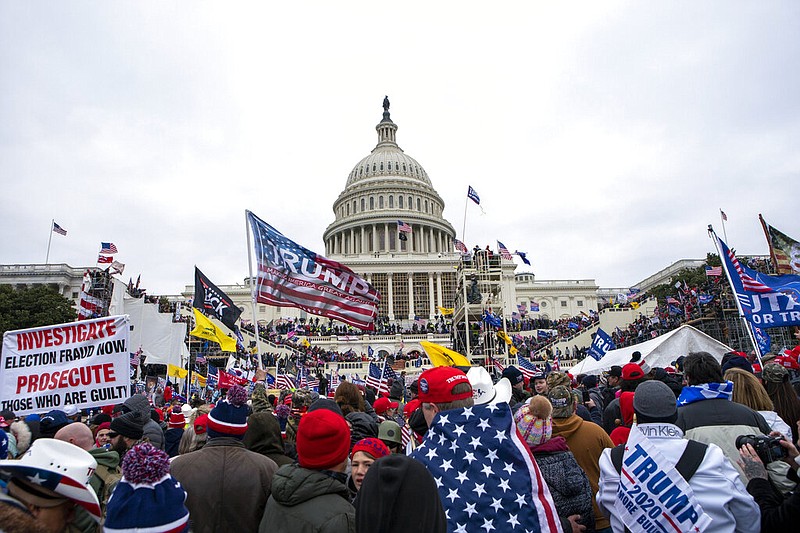 Rioters loyal to President Donald Trump rally at the U.S. Capitol in Washington on Jan. 6, 2021. A new poll shows that a year after the deadly Jan. 6 insurrection at the U.S. Capitol, only about 4 in 10 Republicans recall the attack by supporters of former President Donald Trump as very violent or extremely violent. A new poll shows that a year after the deadly Jan. 6 insurrection at the U.S. Capitol, only about 4 in 10 Republicans recall the attack by supporters of former President Donald Trump as very violent or extremely violent. (AP Photo/Jose Luis Magana, File)