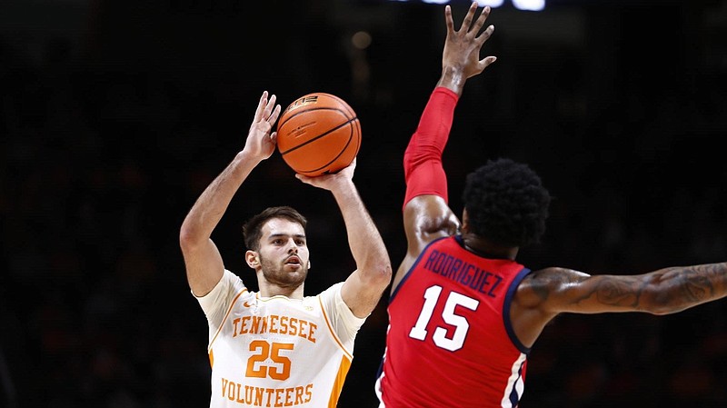 Tennessee Athletics photo / Tennessee junior guard Santiago Vescovi scored 17 points and had a key 3-pointer in overtime as the No. 18 Volunteers rallied past Ole Miss 66-60 on Wednesday night.