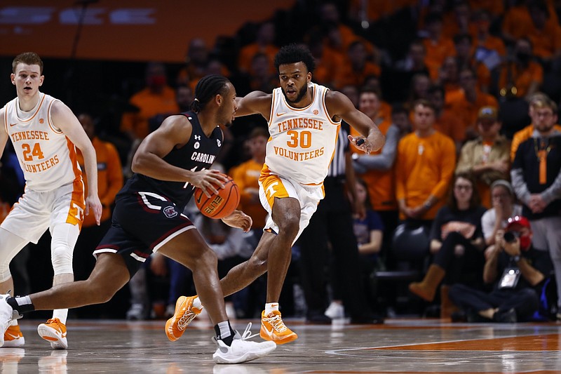 Tennessee Athletics photo / Tennessee's Josiah-Jordan James scored 11 points and racked up 12 rebounds during Tuesday night's 66-46 win over South Carolina.