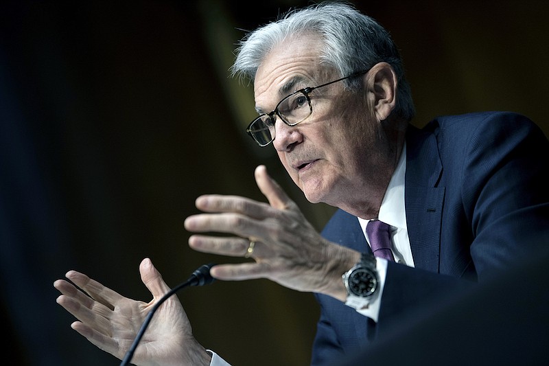 Federal Reserve Board Chairman Jerome Powell speaks during his re-nominations hearing before the Senate Banking, Housing and Urban Affairs Committee, Tuesday, Jan. 11, 2022, on Capitol Hill in Washington. (Brendan Smialowski/Pool via AP)