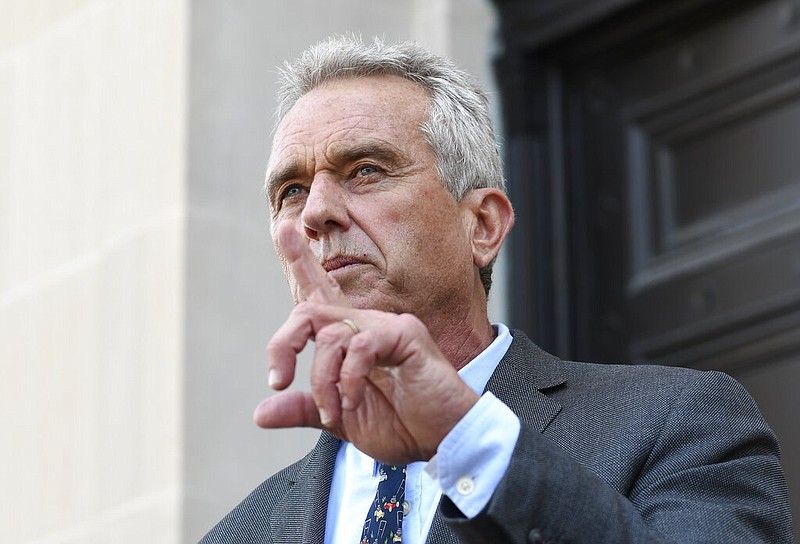Robert F. Kennedy, Jr. speaks after a hearing challenging the constitutionality of the state legislature's repeal of the religious exemption to vaccination on behalf of New York state families who held lawful religious exemptions, during a rally outside the Albany County Courthouse, Aug. 14, 2019, in Albany, N.Y. Kennedy is apologizing for suggesting things are worse for people today than they were for Anne Frank, the teenager who died in a Nazi concentration camp after hiding with her family in a secret annex for two years. Kennedy's comments were made at a Washington rally on Sunday put on by his anti-vaccine nonprofit group. (AP Photo/Hans Pennink, File)