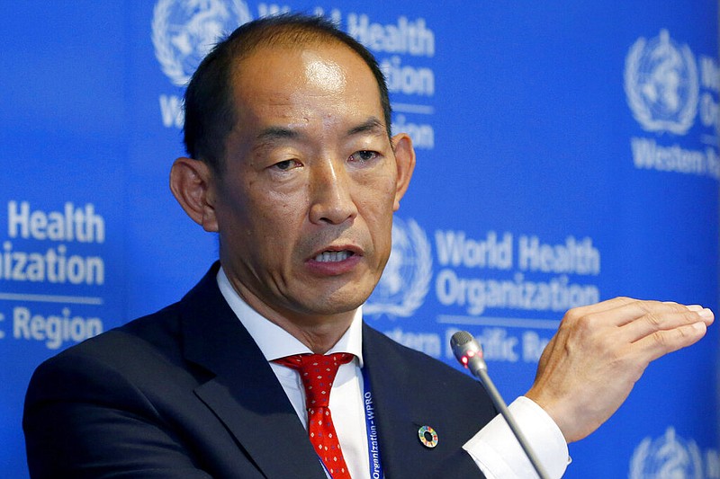 World Health Organization Regional Director for Western Pacific Takeshi Kasai addresses the media at the start of the five-day annual session Monday, Oct. 7, 2019, in Manila, Philippines. Current and former staffers have accused Kasai of racist, unethical and abusive behavior that has undermined the U.N. health agency's efforts to curb the coronavirus pandemic. The allegations were laid out in an internal complaint filed in October 2021 and an email in January 2022 sent by unidentified "concerned WHO staff" to senior leadership and the executive board. Kasai denies the charges. (AP Photo/Bullit Marquez, File)