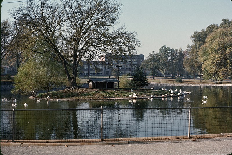 Photo contributed by ChattanoogaHistory.com / This 1967 photo of East Lake Park and the former East Lake Junior High School shows the hub of one of Chattanooga's oldest neighborhoods. 