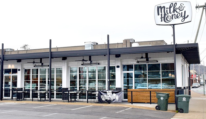 Staff Photo by Robin Rudd / The patio is ready as Michael Monen prepares to reopen Milk & Honey in North Chattanooga around Valentine's Day.