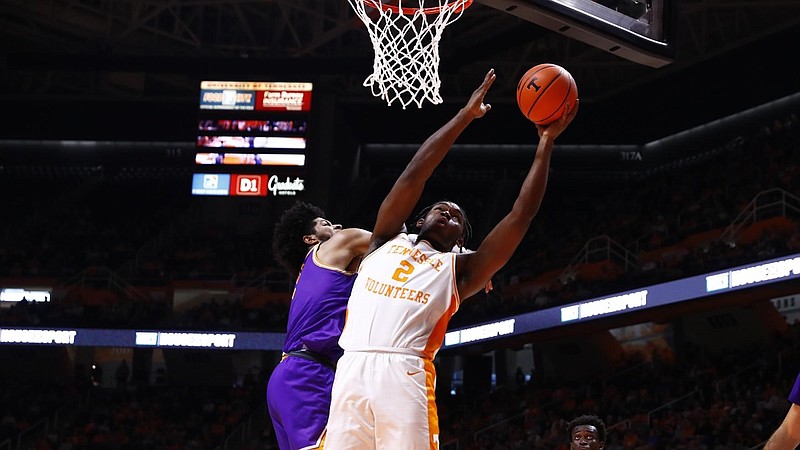 Tennessee Athletics photo / Freshman forward Brandon Huntley-Hatfield has played in all 22 games this season for No. 19 Tennessee and has averaged 10.6 minutes per contest, but he could be needed a whole lot more now that junior forward Olivier Nkamhoua is likely out for the season.
