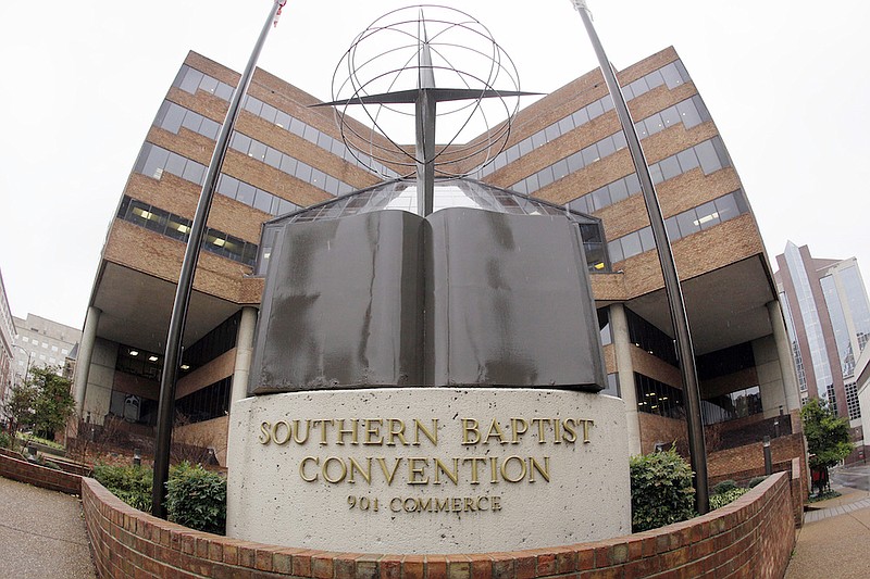 The headquarters of the Southern Baptist Convention in Nashville, Tenn., is seen on Dec. 7, 2011. On Tuesday, Feb. 22, 2022, the Southern Baptist Convention's Executive Committee has offered a public apology and a confidential monetary settlement to sexual abuse survivor Jennifer Lyell, who was mischaracterized by the denomination's in-house news service when she decided to go public with her story in March 2019. (AP Photo/Mark Humphrey, File)