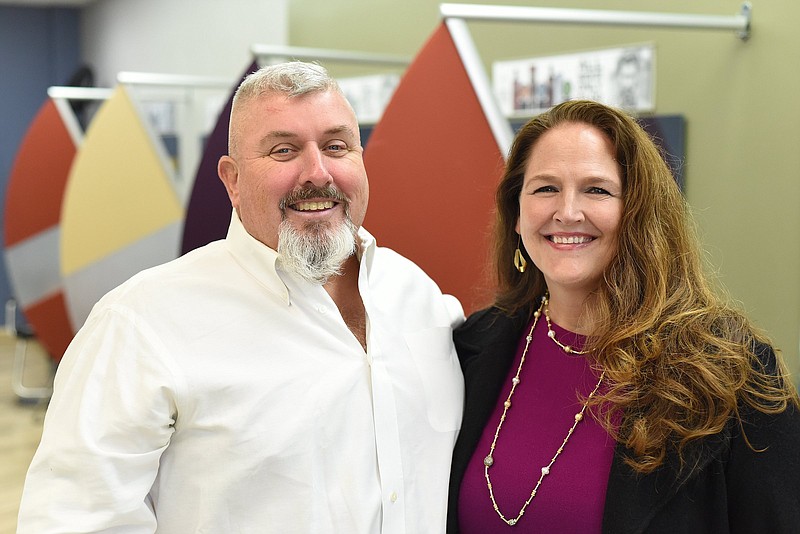 Staff Photo by Matt Hamilton / Hunter and Mary Hughes at Great Clips in Ooltewah on Monday, January 24, 2022.