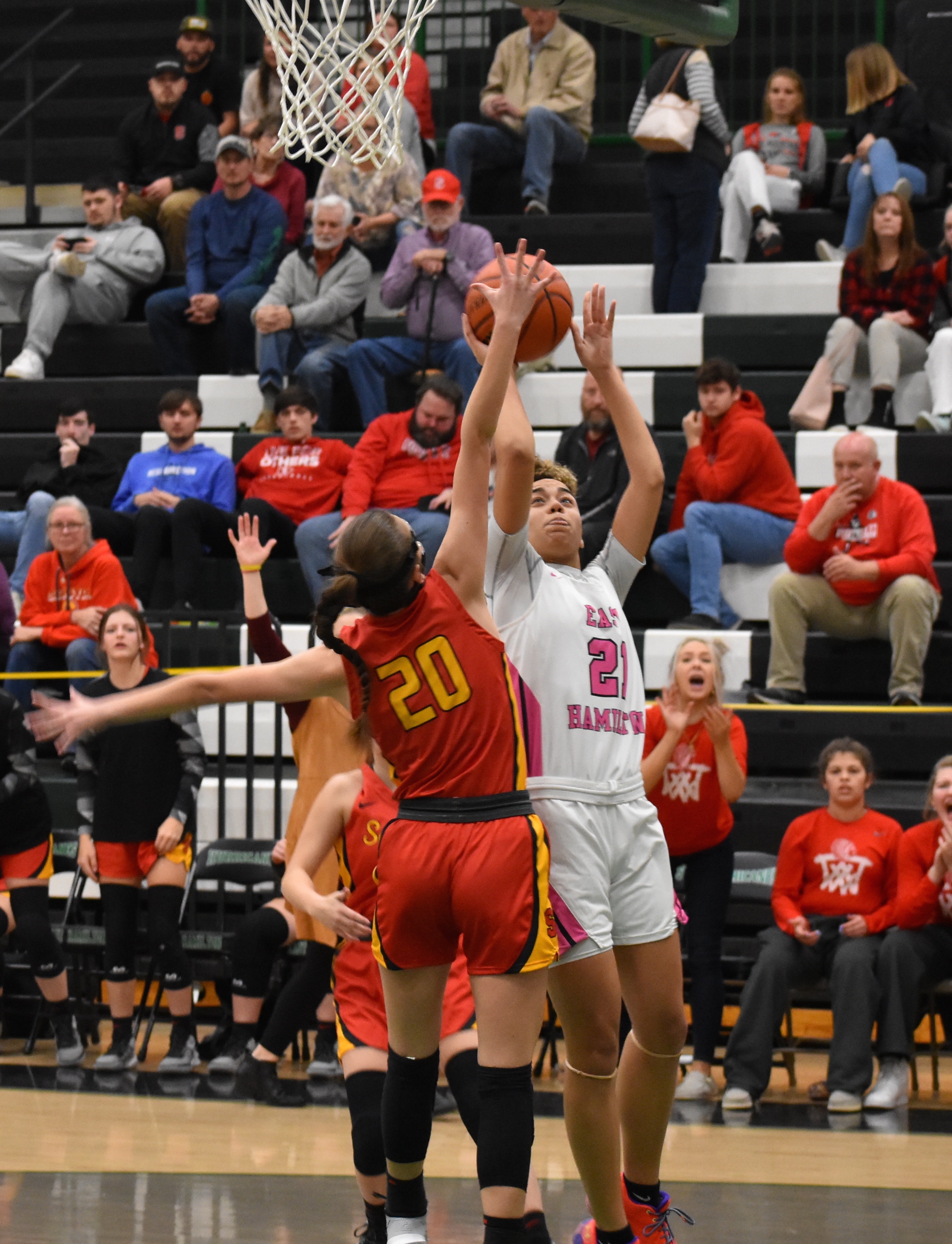 Staff photo by Patrick MacCoon / East Hamilton senior McKenna Hayes goes up for a layup in the first half during Monday's Region 3-AAA championship game against Sequoyah.