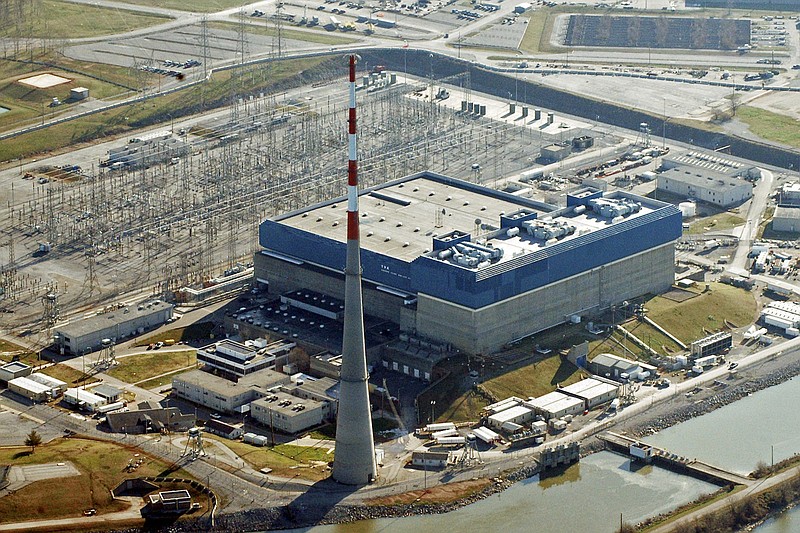 FILE - This March 12, 2008 file photo shows Tennessee Valley Authority's Browns Ferry Nuclear Plant near Athens, Ala. The Unit 3 reactor at Browns Ferry completed the longest run in its history last Friday night. (AP Photo/Jay Reeves, File)