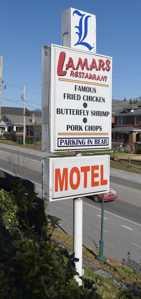 Staff Photo by Matt Hamilton / Lamar's Restaurant, while badly damaged, has been boarded up on Wednesday, March 2, 2022.