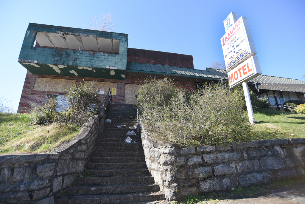 Staff Photo by Matt Hamilton / Lamar's Restaurant, while badly damaged, has been boarded up on Wednesday, March 2, 2022.