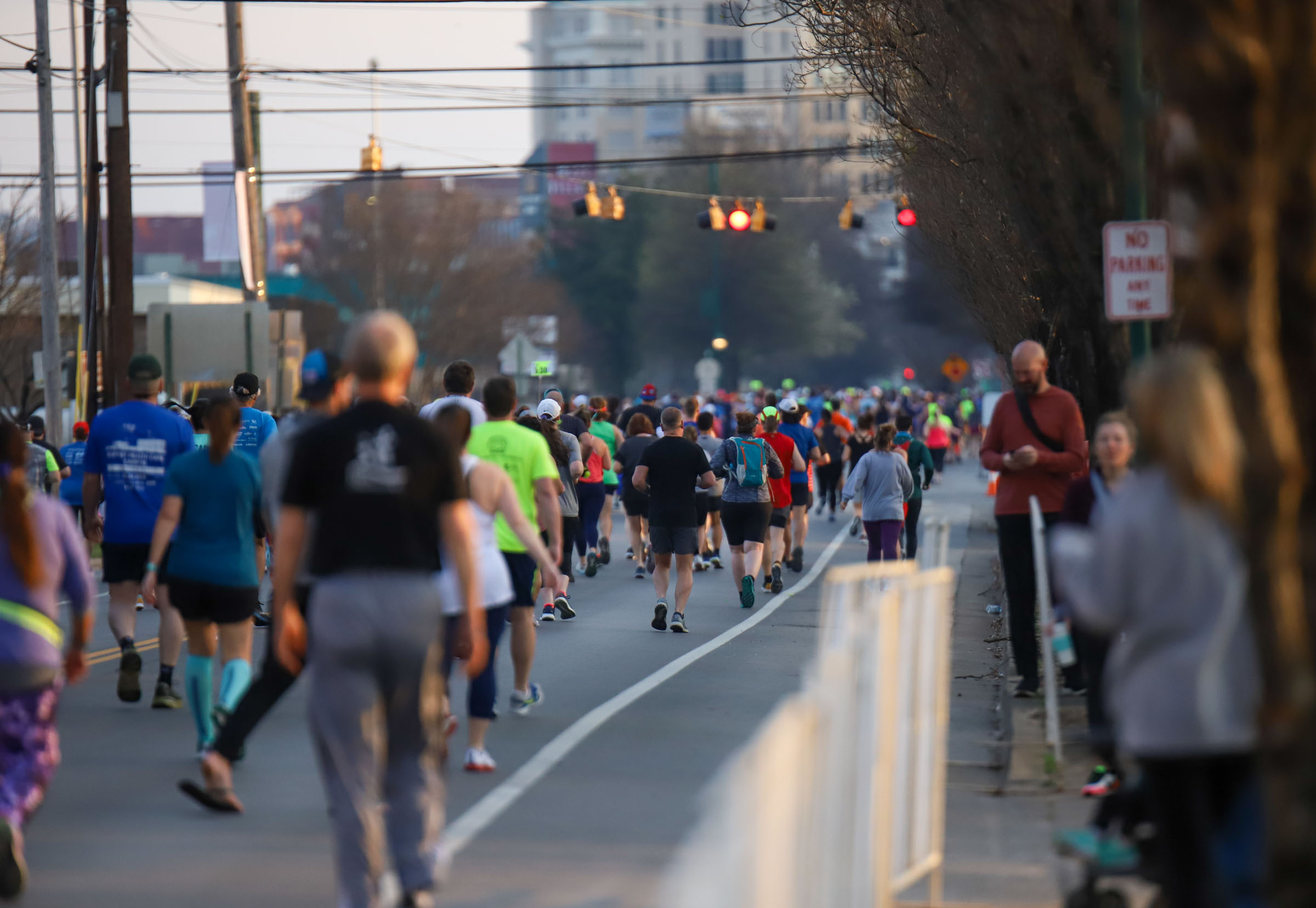 Staff Photo by Olivia Ross / Runners begin to make their way down the course on March 6, 2022. The Erlanger Chattanooga Marathon is a full weekend complete with a marathon, half marathon, relays, 5k, and kid's fun run.
