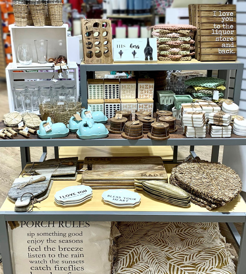 Contributed photo / Palmetto Moon features home goods along with clothing, drink wear gifts and footwear.