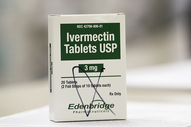 A box of ivermectin is shown in a pharmacy on Thursday, Sept. 9, 2021. (AP Photo/Mike Stewart)