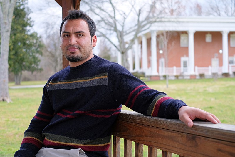 Staff photo by Wyatt Massey / Khial Shinwari, a former colonel in the Afghan army, sits in Heritage Park in Chattanooga on Feb. 24, 2022. Shinwari left Afghanistan in 2021 when the country was overtaken by the Taliban. He settled in Chattanooga with his wife and two children.
