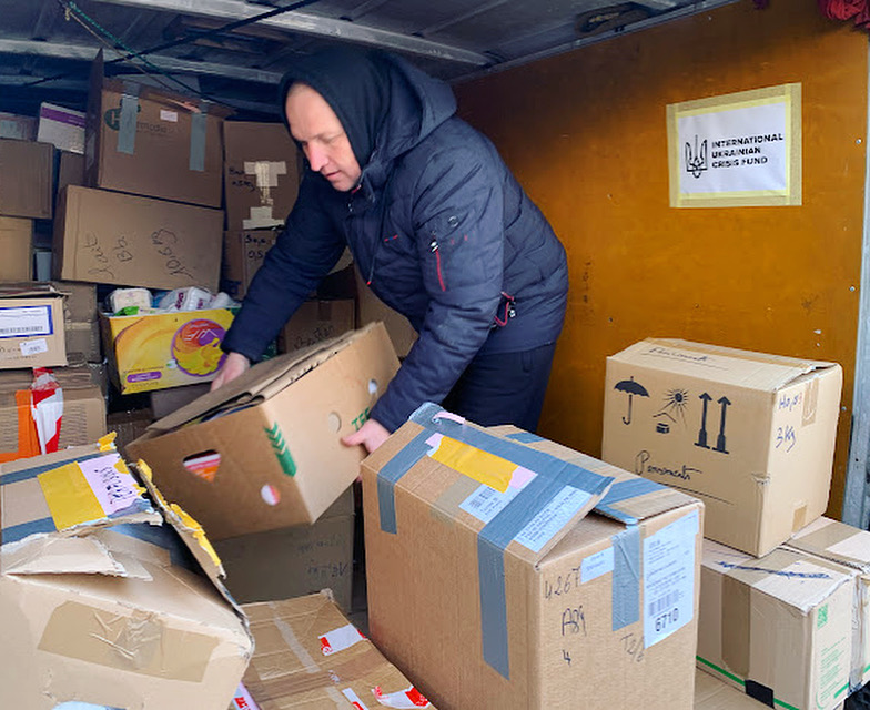 Courtesy Photo by International Ukrainian Crisis Fund / Volunteers handle donations for the International Ukrainian Crisis Fund.