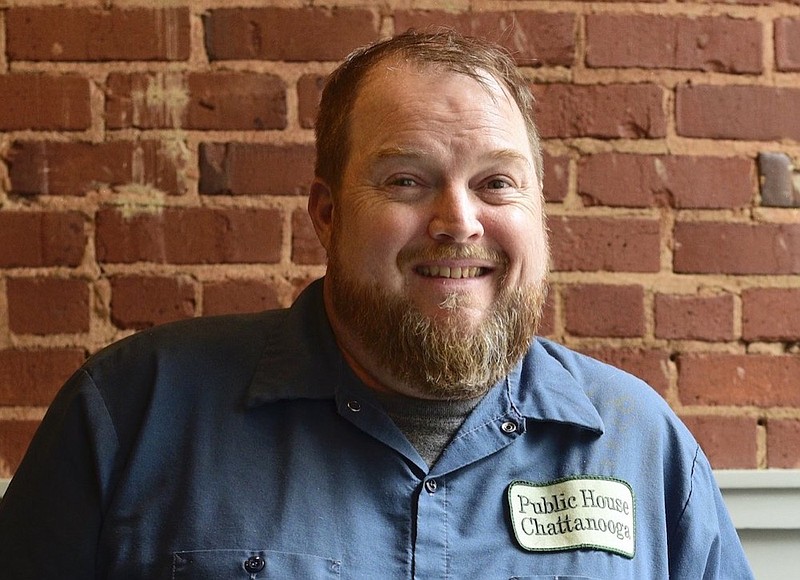 Staff Photo by Robin Rudd / Andy Hunter is the chef at the Public House in Warehouse Row.  Chef Hunter was photographed on January 2022.    