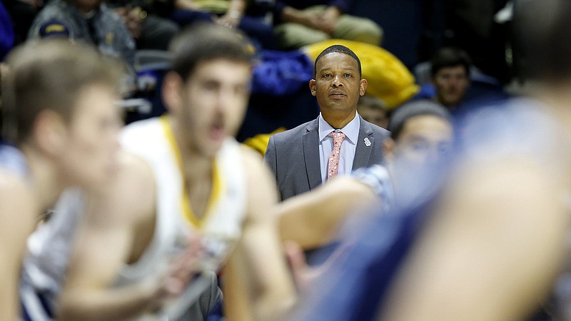 Staff photo / UTC men's basketball coach Lamont Paris watches as the Mocs host The Citadel on Jan. 22, 2020. After five seasons at UTC, Paris is taking over at South Carolina, a move approved by that university's board of trustees on Thursday.