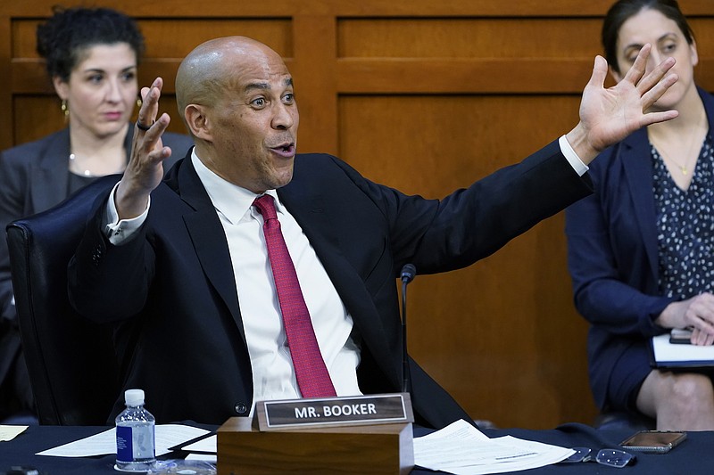 Photo by Susan Walsh of The Associated Press / Sen. Cory Booker, D-N.J., speaks during the confirmation hearing of Supreme Court nominee Judge Ketanji Brown Jackson before the Senate Judiciary Committee on Capitol Hill in Washington on March 23, 2022.