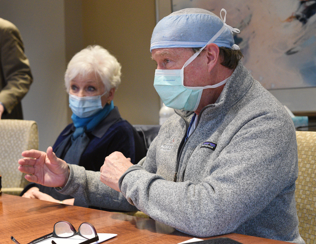 Staff Photo by Matt Hamilton / Cheryl Jones and Dr. Richard Morrison talk about her recent heart surgery during an interview at Hamilton Medical Center on Thursday, January 20, 2022 in Dalton, Ga.