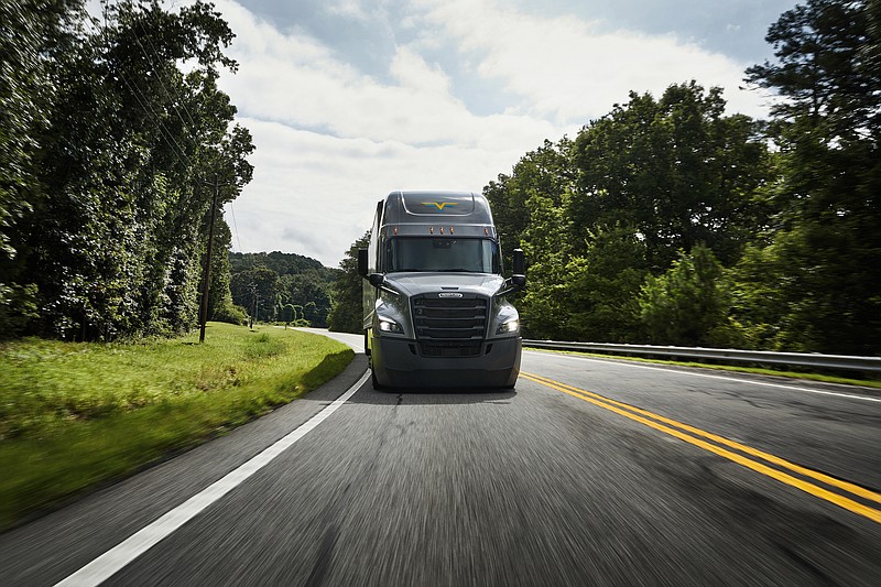 Contributed photo / Variant truck is shown on the highway. U.S. Xpress Enterprises created the Variant line in 2019 to develop a technology-based logistics company that is more driver friendly.