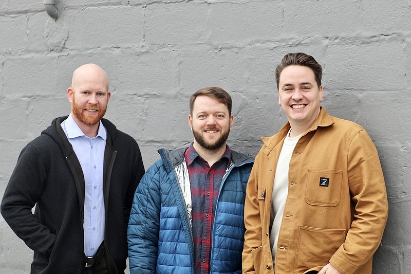 Photo contributed by Tim Moore / College friends turned restaurant co-owners, pictured from left to right, Nelson Taylor, Jeff Schwenke and Jason Bowers have partnered to open Clever Alehouse in Red Bank. It is slated to open in May.