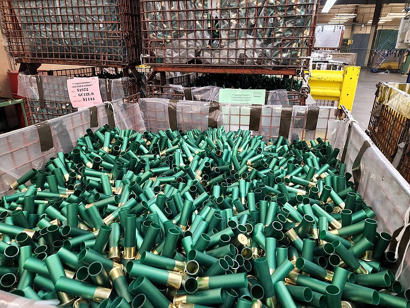 Photo contributed by Larry Case / Shotshells are among the products generated by the Remington Ammunition plant in Lonoke, Ark. The plant is situated on 1,200 acres and is currently running 24/7 to produce ammo and keep up with the demand after a shortage in recent years.