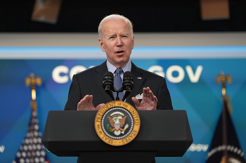Photo by Doug Mills of The New York Times / President Joe Biden speaks about COVID-19 at the White House in Washington on March 30, 2022.