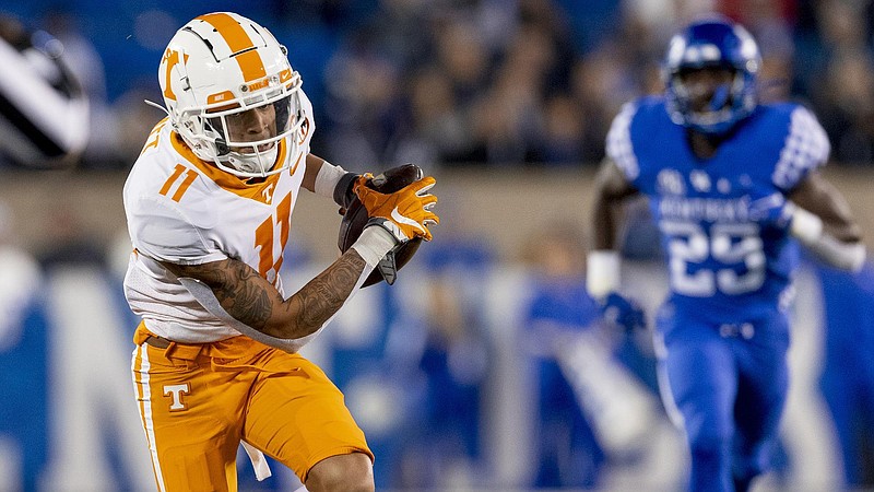 Tennessee Athletics photo / Tennessee junior receiver Jalin Hyatt is working this spring to bounce back from a subpar 2021 season that contained fewer yards than his freshman year.
