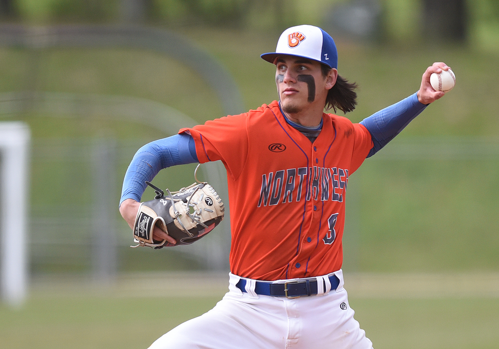 Staff photo by Matt Hamilton / Northwest Whitfield's Keaton McQuaig fires a pitch during Friday's GHSA Region 7-AAAA doubleheader at Heritage in Ringgold, Ga.