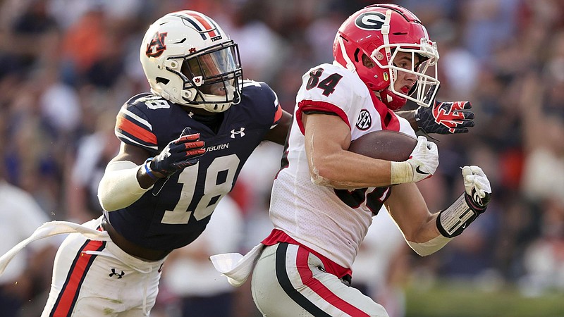 University of Georgia photo / Former North Murray High School standout Ladd McConkey had a memorable redshirt freshman season that contained this five-catch, 135-yard performance in last October's 34-10 win at Auburn.