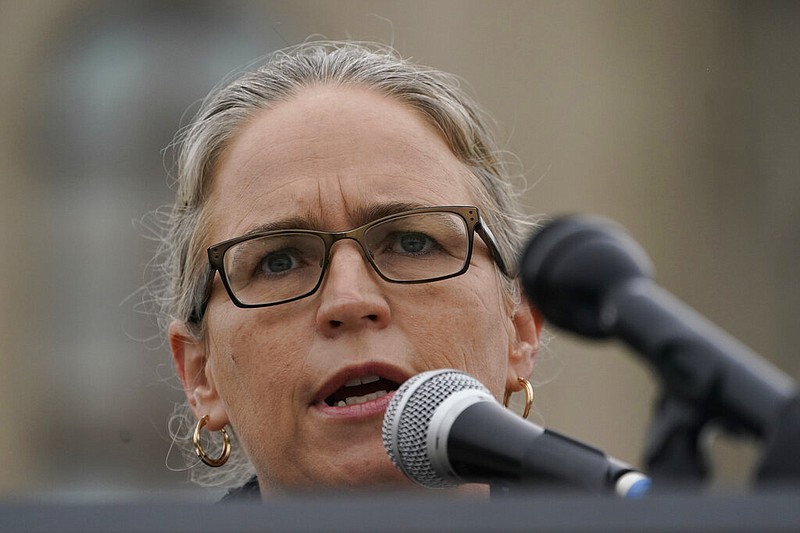 Georgia Democratic Rep.-elect Carolyn Bourdeaux speaks during news conference Nov. 10, 2020, in Atlanta. Lucy McBath and Carolyn Bourdeaux flipped two longtime Republican congressional districts in Atlanta's northern suburbs with a common strategy of appealing to voters repelled by then-President Donald Trump's divisive politics. (AP Photo/John Bazemore, File)