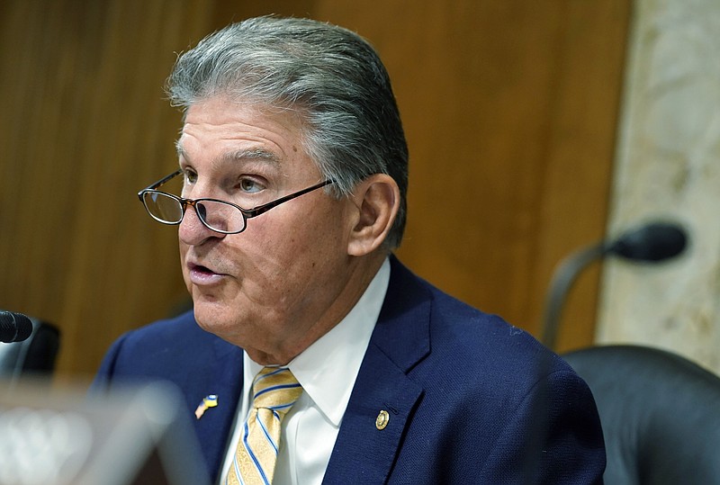 Sen. Joe Manchin, D-W.Va., speaks during a Senate Energy and Natural Resources hearing to examine the President's proposed budget request for fiscal year 2023 for the Department of Energy, Thursday, May 5, 2022, on Capitol Hill in Washington. (AP Photo/Mariam Zuhaib)