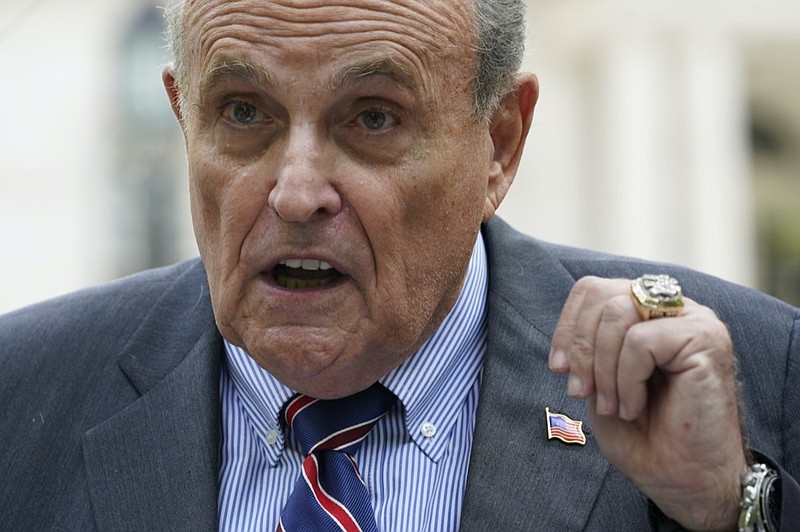 Former New York City mayor Rudy Giuliani speaks during a news conference June 7, 2022, in New York. (AP Photo/Mary Altaffer, File)
