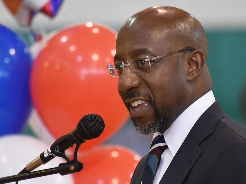 Staff photo by Matt Hamilton / Senator Raphael Warnock speaks during a visit to the Mack Gaston Community Center in Dalton, Ga. on Wednesday, June 29, 2022. 