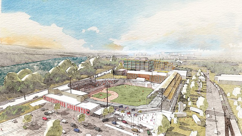 Rendering Courtesy of the City of Chattanooga / Proposed South Board stadium for the Lookouts