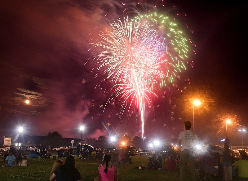 A fireworks show ended the Catoosa County 4th of July Festival at the Colonnade in Ringgold in 2020. / Staff Photo by Robin Rudd
