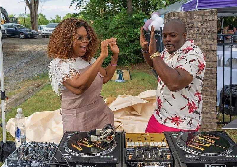 Photo courtesy of Keenan Daniels / Chattanooga DJ Keenan Daniels, right, TheMillionDollaMan, is shown in clips from a video he took during an event he worked Sunday in celebration of Oprah Winfrey's father, Vernon, in Nashville on July 3, 2022.