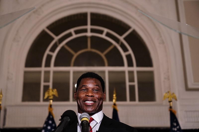 Photo by Brynn Anderson of The Associated Press / U.S. Senate candidate Herschel Walker speaks to supporters during an election night watch party on May 24, 2022, in Atlanta. Walker won the Republican nomination for U.S. Senate in Georgia's primary election.