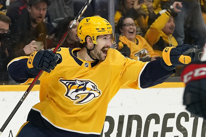 AP file photo by Mark Humphrey / Nashville Predators left wing Filip Forsberg, who was set to become a free agent, is staying with the team thanks to a $68 million, eight-year contract.