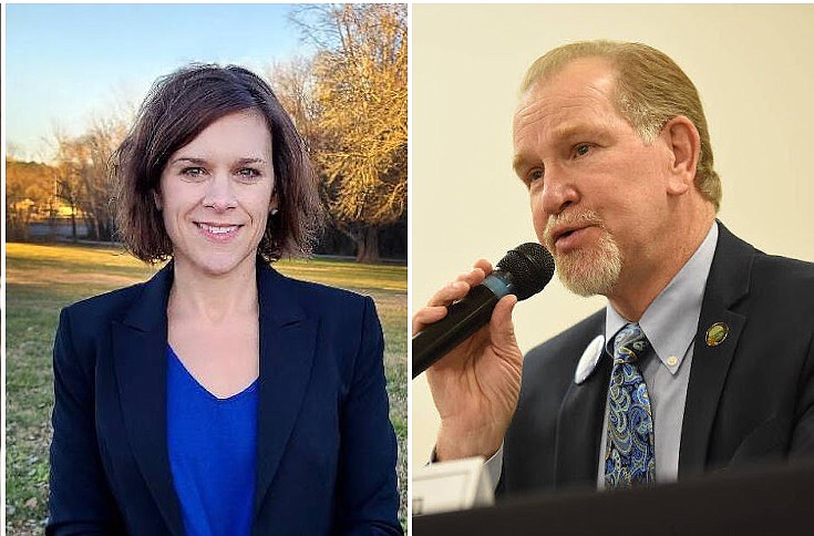 Times Free Press files / Katie Perkins, left, and Larry Grohn are running for the District 8 seat on the Hamilton County school board.
