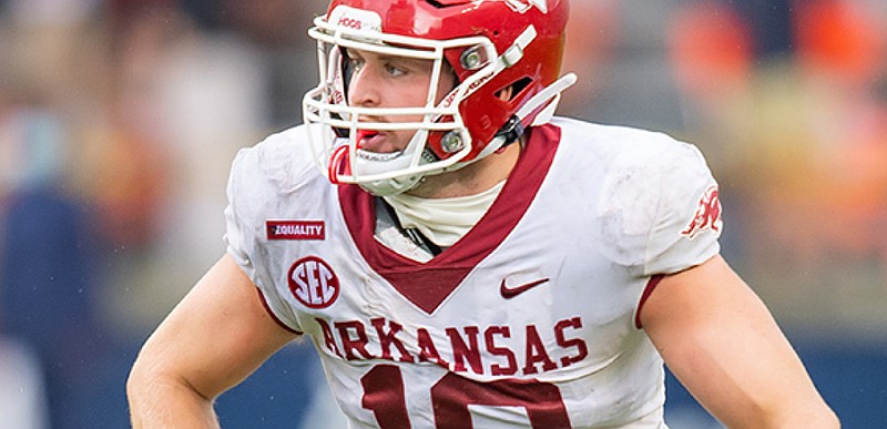 Arkansas Athletics photo / Arkansas fifth-year senior linebacker Bumper pool finished third in the Southeastern Conference last season with 125 tackles.