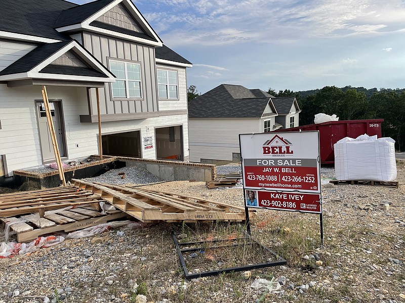 Staff Photo by Dave Flessner / Bell Development Co. continues to build homes, such as this one pictured Saturday, in the Hamilton on Hunter subdivision in Ooltewah, which has added more than 2,000 homes and properties to the market over the past three decades.