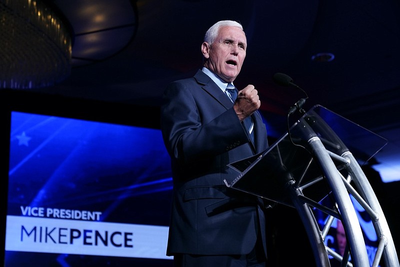 Former Vice President Mike Pence speaks at the Young America's Foundation's National Conservative Student Conference, Tuesday, July 26, 2022, in Washington. (AP Photo/Patrick Semansky)