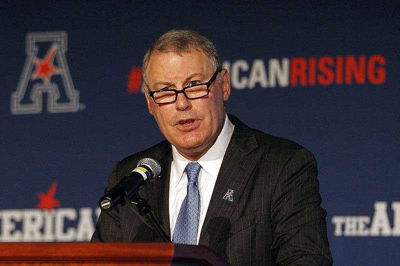 AP file photo by Stew Milne / During the American Athletic Conference's media day for football on Thursday, league commissioner Mike Aresco spoke about some of the biggest issues college sports is dealing in a time of great change.