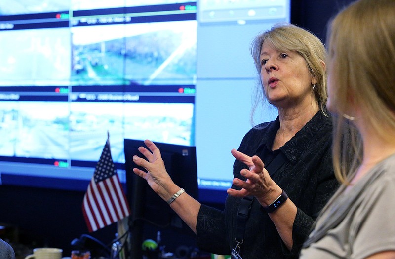 Staff File Photo / A crime analyst in the Real Time Intelligence Center at the Chattanooga Police Services Center in 2019 talks about how cameras and data are used.