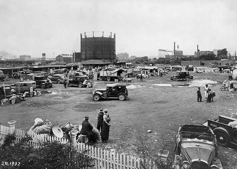 Contributed photo from ChatttanoogaHistory.com / This 1937 photo of the Farmers' Market on 11th street evokes memories of the Onion Bottom area of the city, says Gary Beene — owner of the photograph — who grew up there.