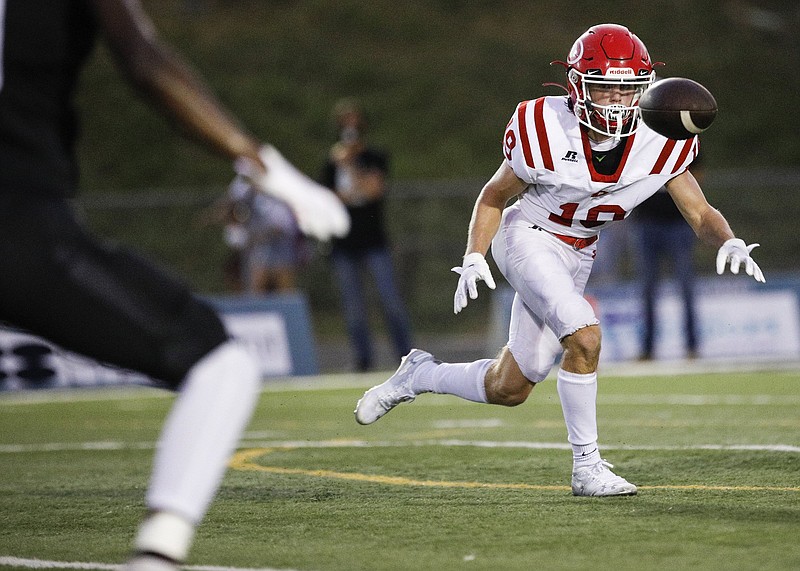 Staff file photo / Dalton senior receiver Luke Blanchard is among the key players for the Catamounts, who return five starters on offense and as many on defense this season as they move down a classification and into GHSA Region 7-AAAAA.